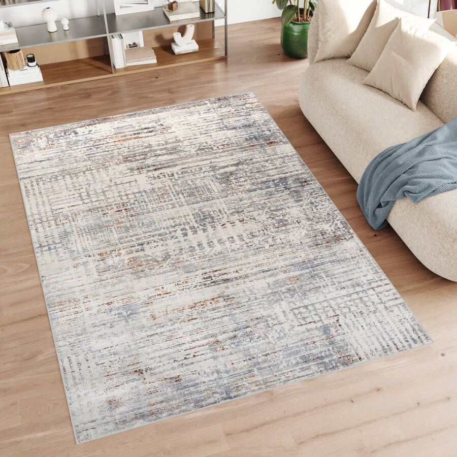 Tapiso Feyruz Vloerkleed Beige Grijs Licht Modern Slaapkamer Woonkamer Tapijt Maat- 240x330