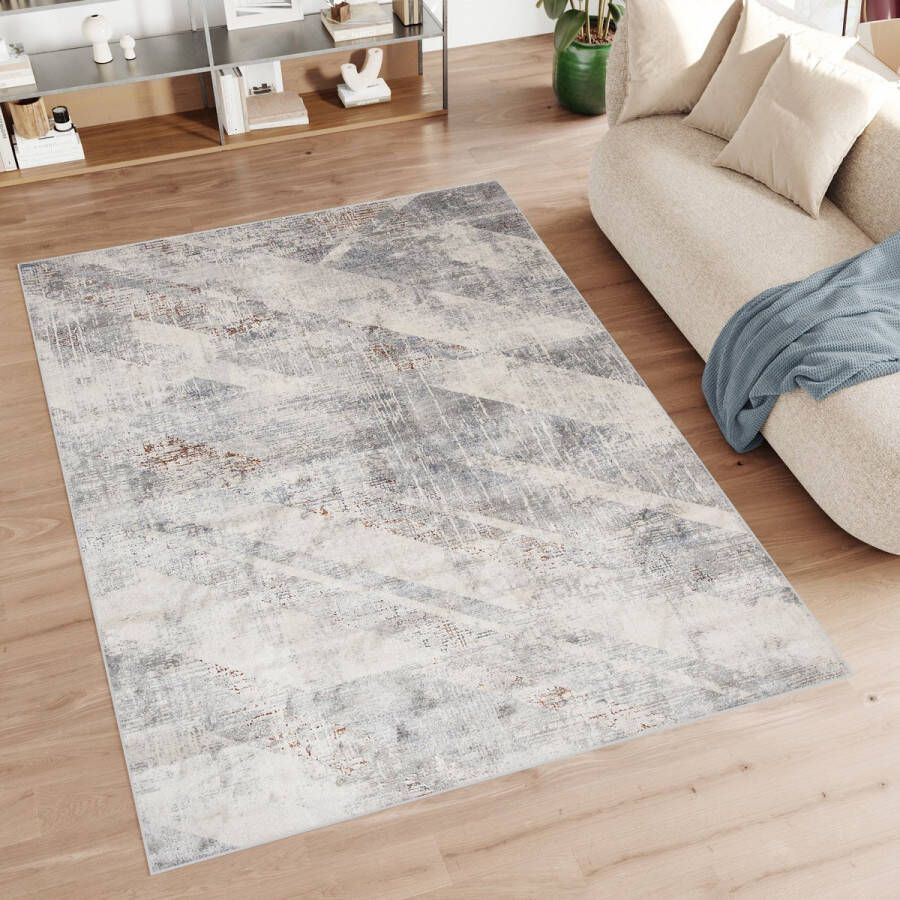 Tapiso Feyruz Vloerkleed Beige Woonkamer Slaapkamer Tapijt Maat- 80x150