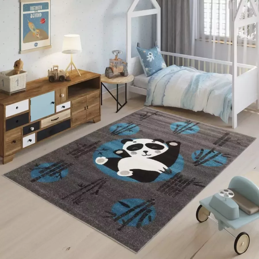 Tapiso Fiesta Vloerkleed Kinderkamer Speeltapijt Panda Tapijt Maat- 133x190