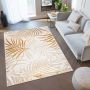 Tapiso Golden Vloerkleed Beige Licht Bladeren Modern Tapijt Maat- 80x150 - Thumbnail 2