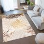 Tapiso Golden Vloerkleed Beige Licht Bruin Bladeren Modern Tapijt Maat- 80x150 - Thumbnail 2