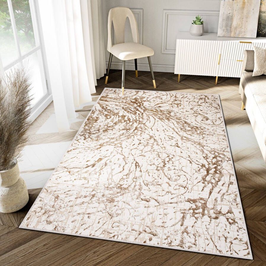 Tapiso Hera Vloerkleed Beige Creme Woonkamer Modern Tapijt Maat- 160x230 - Foto 2