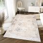 Tapiso Hera Vloerkleed Beige Woonkamer Bloemen Gezaagd Tapijt Maat- 140x200 - Thumbnail 2