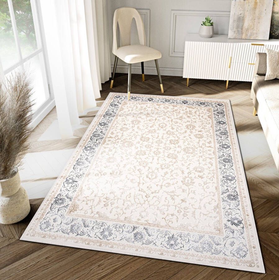 Tapiso Hera Vloerkleed Beige Woonkamer Klassiek Tapijt Maat- 120x170