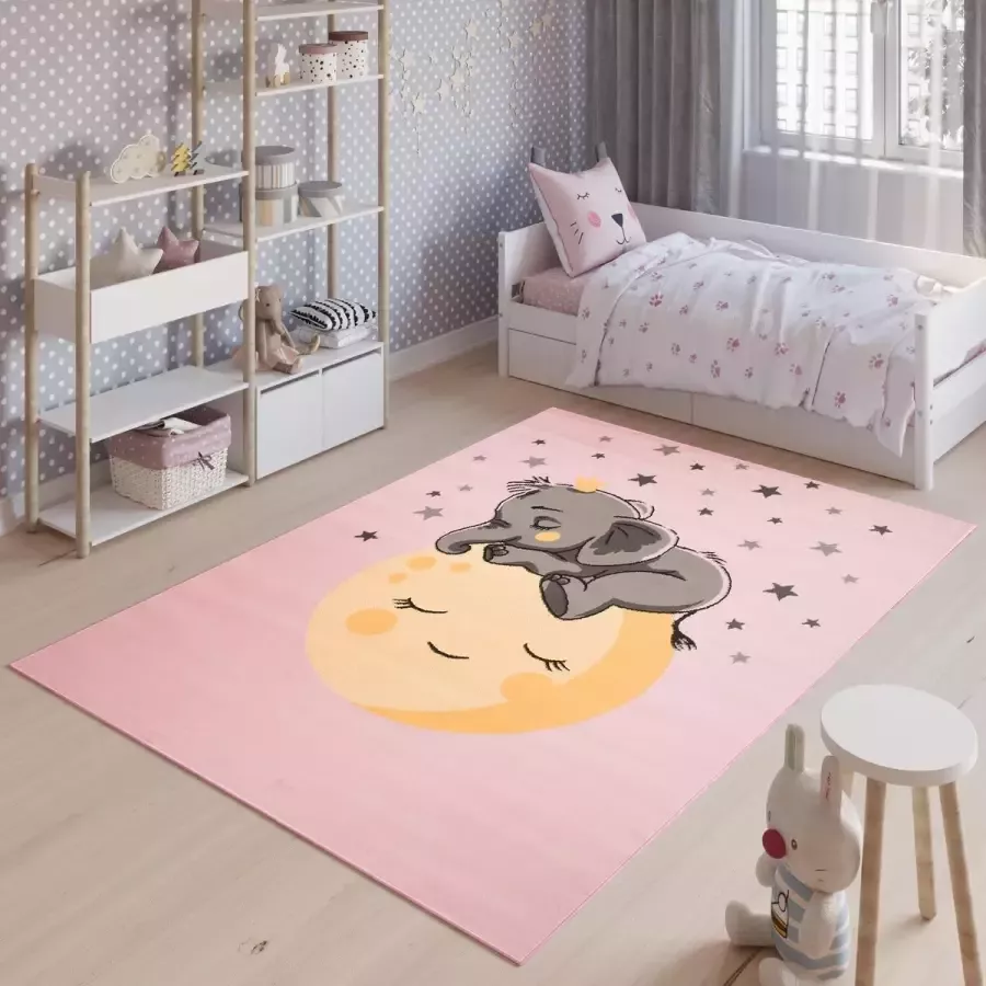 Tapiso Jolly Vloerkleed Babykamer Kinderkamer Speelkleed Dier Maat- 200x300