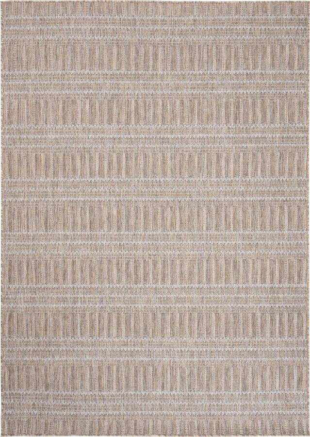 Tapiso Melissa Vloerkleed Bruin Creme Indoor Outdoor Keuken Laagpolig Tapijt Maat- 80x150