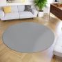 Tapiso Mono Rond Vloerkleed Laagpolig Grijs Effen Tapijt Maat- 160x160 - Thumbnail 1