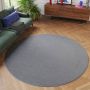 Tapiso Mono Rond Vloerkleed Laagpolig Grijs Effen Tapijt Maat- 240x240 - Thumbnail 2
