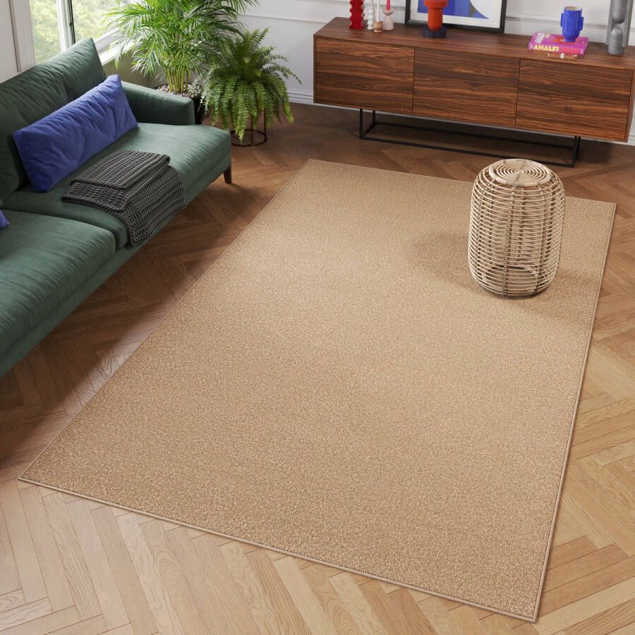 Tapiso Mono Vloerkleed Beige Binnen en Buiten Tapijt Maat- 200x300