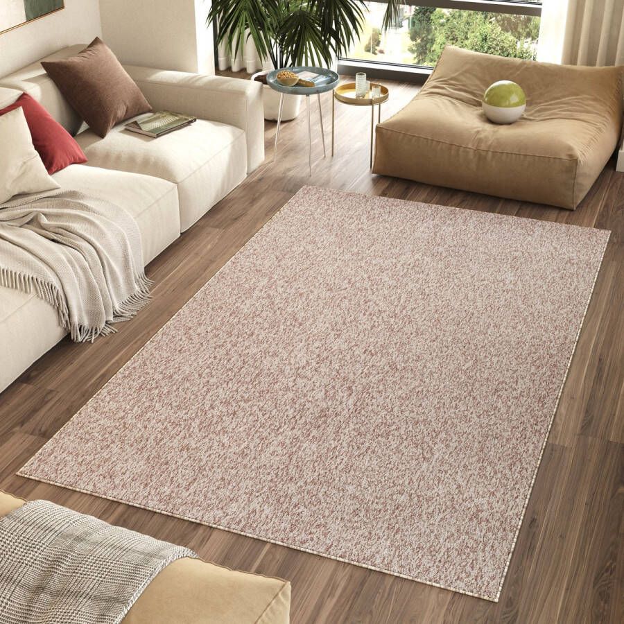 Tapiso Nizza Vloerkleed Beige Laagpolig Antislip Waasbaar Tapijt Maat- 160x220