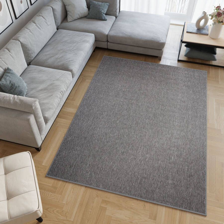 Tapiso Nizza Vloerkleed Laagpolig Grijs Woonkamer Tapijt Maat- 250x350