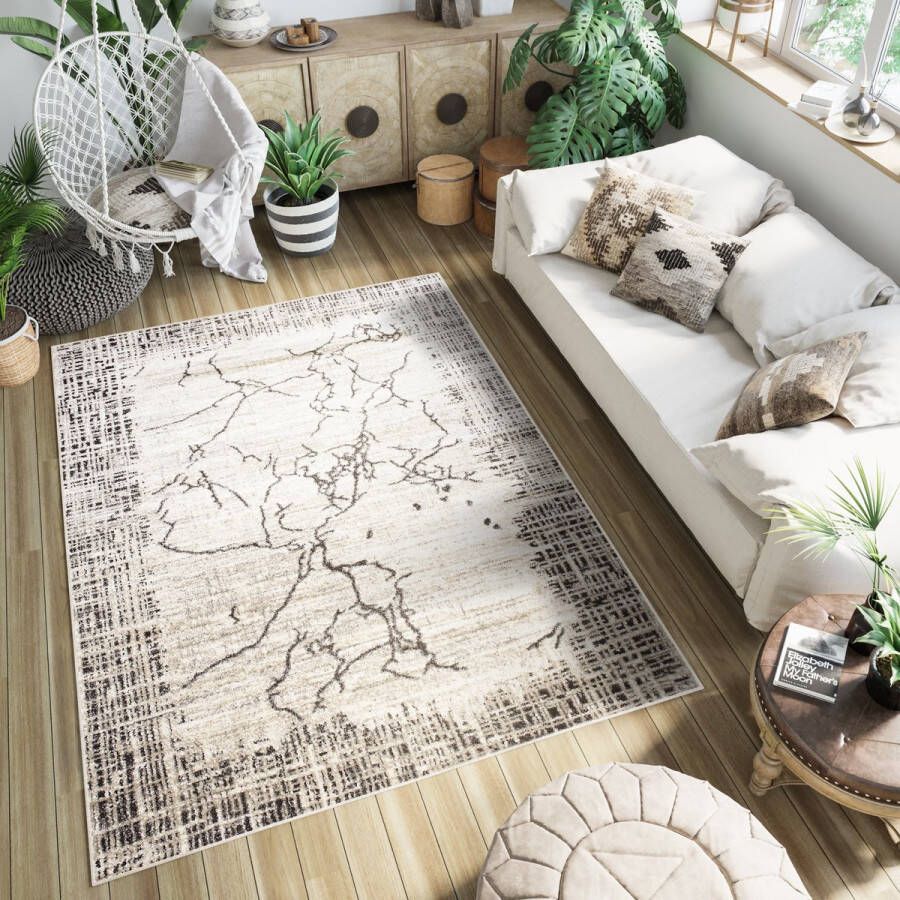 Tapiso Petra Vloerkleed Abstract Laagpolig Tapijt Maat- 80x150