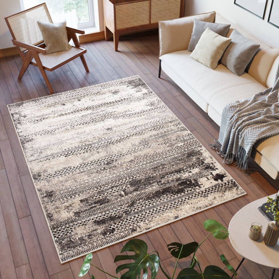 Tapiso Petra Vloerkleed Modern Beige Laagpolig Tapijt Maat- 240x330