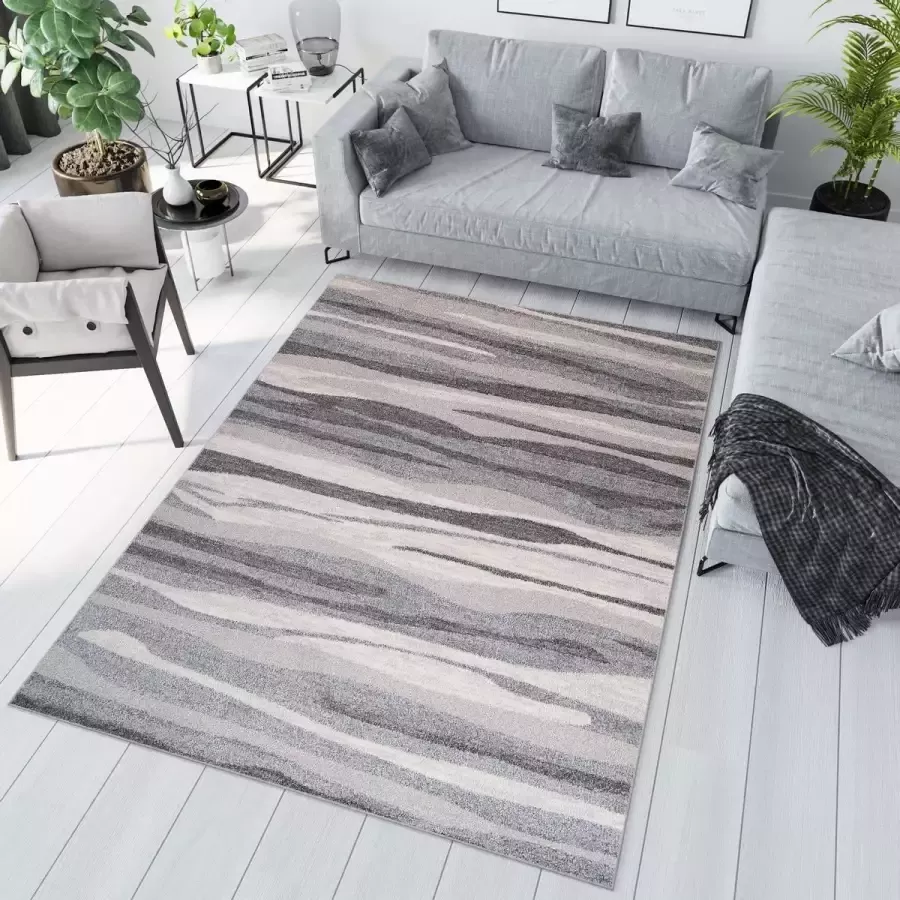 Tapiso Sari Vloerkleed Grijs Laagpolig Tapijt Karpet Maat- 180x260