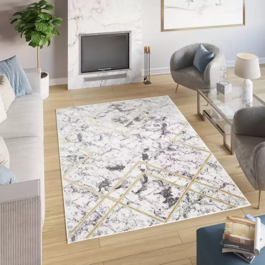 Tapiso Shine Vloerkleed Grijs Tapijt Abstract Modern Maat- 250x350 - Foto 2