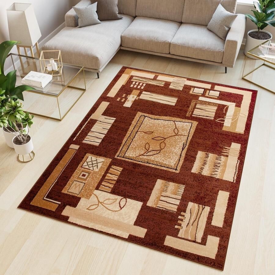 Tapiso Atlas PP Vloerkleed Bruin Klassiek Woonkamer Tapijt Maat- 70x130