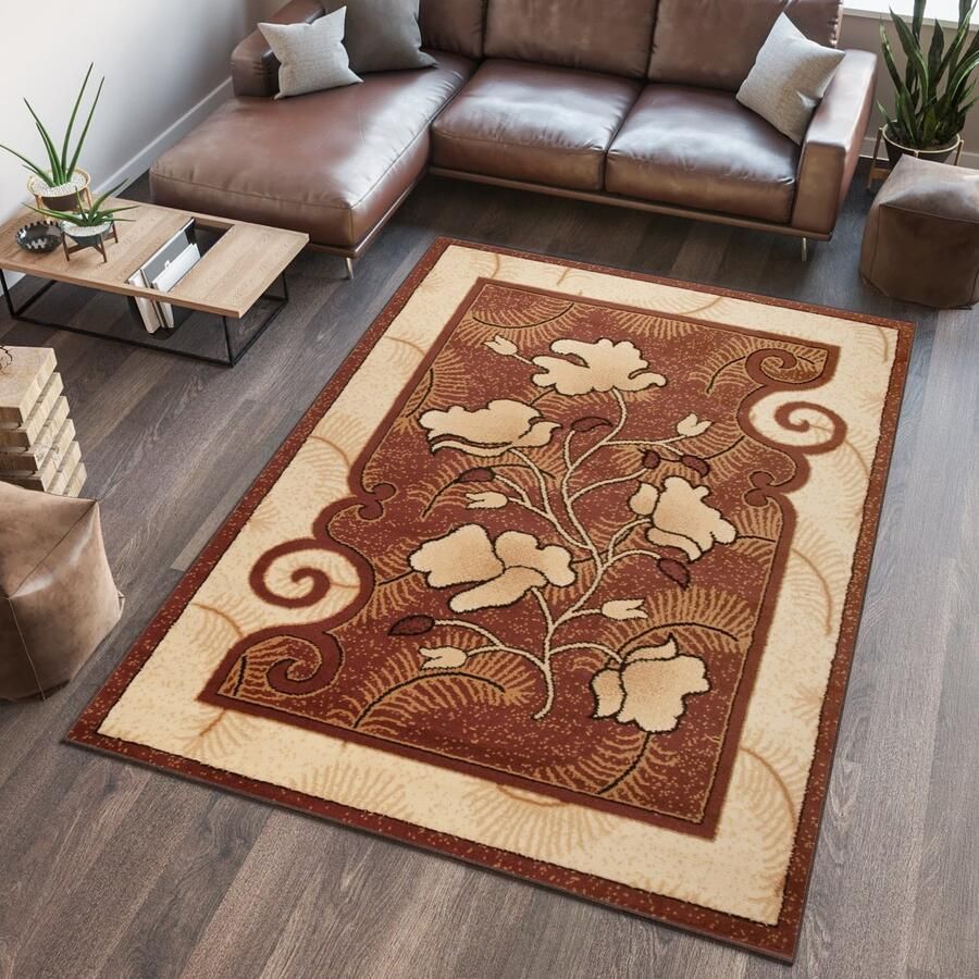 Tapiso Atlas PP Vloerkleed Bruin Klassiek Woonkamer Tapijt Maat- 180x250