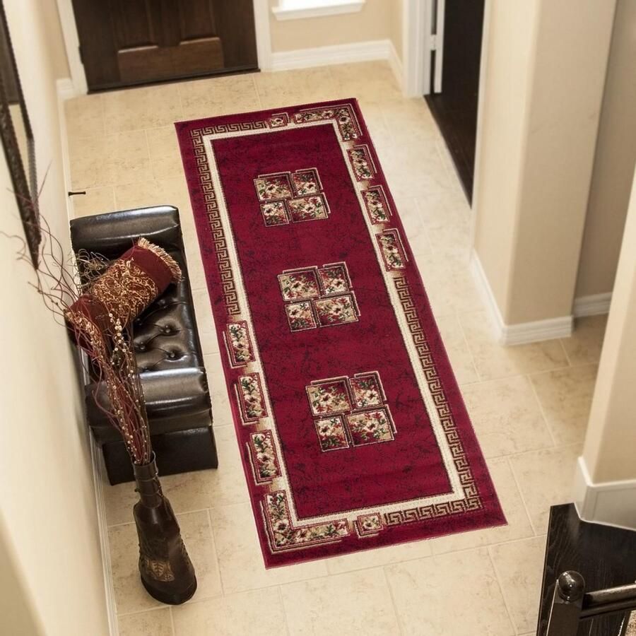 Tapiso Atlas Vloerkleed Gangloper Rood Woonkamer Tapijt Maat- 70x250