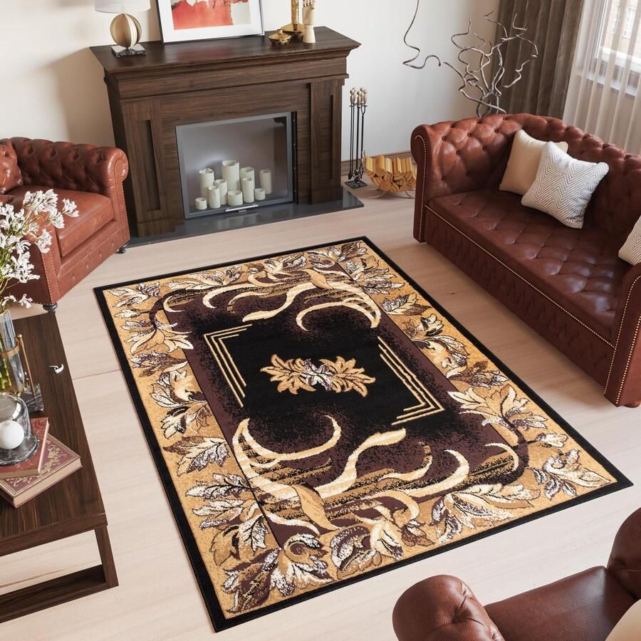 Tapiso Bali PP Vloerkleed Oosters Laagpolig Antraciet Tapijt Maat- 180x250