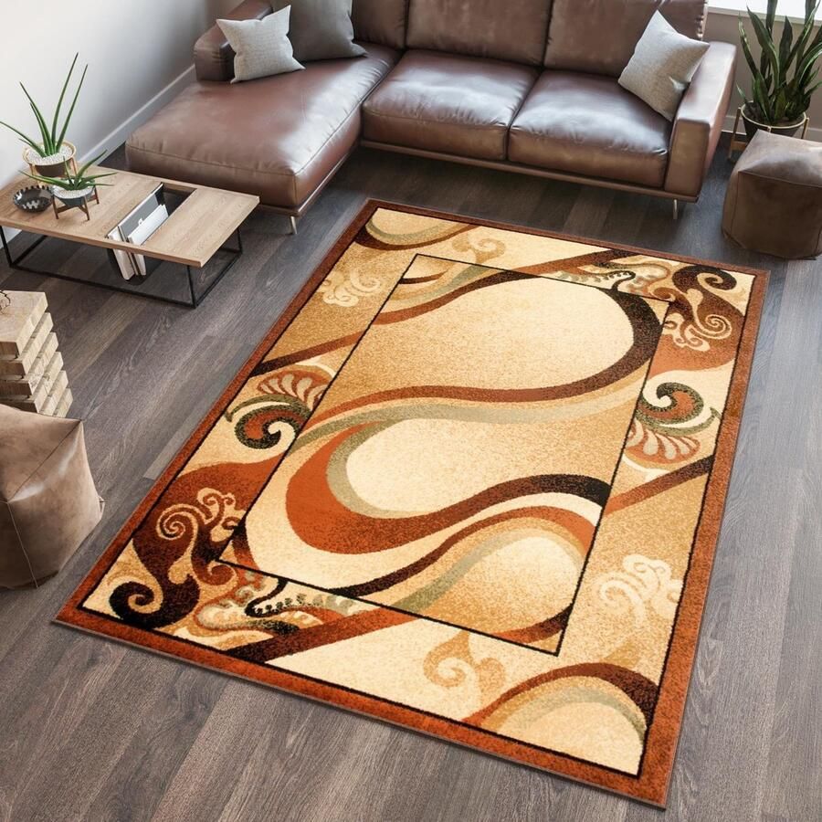 Tapiso Dorian Vloerkleed Woonkamer Slaapkamer Creme Lichtbeige Creme Abstract Design Modern Duurzaam Interieur Hoogwaardig Tapijt Maat 200x290