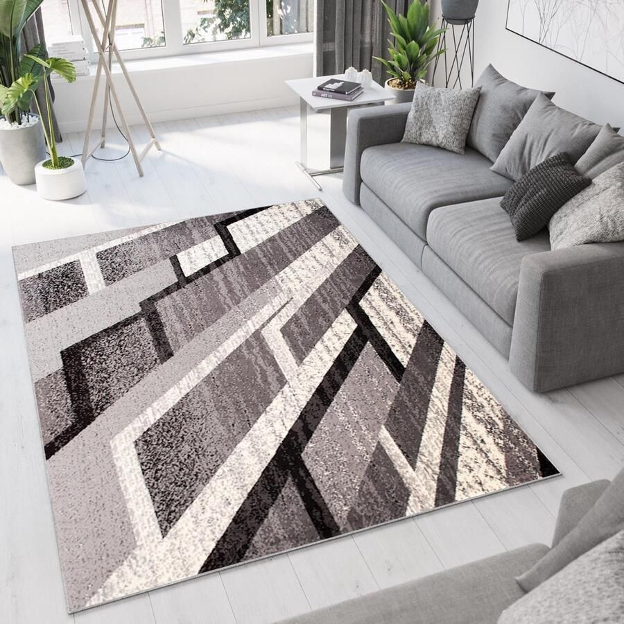 Tapiso Dream Vloerkleed Grijs Modern Laagpolig Woonkamer Tapijt Maat- 160x220