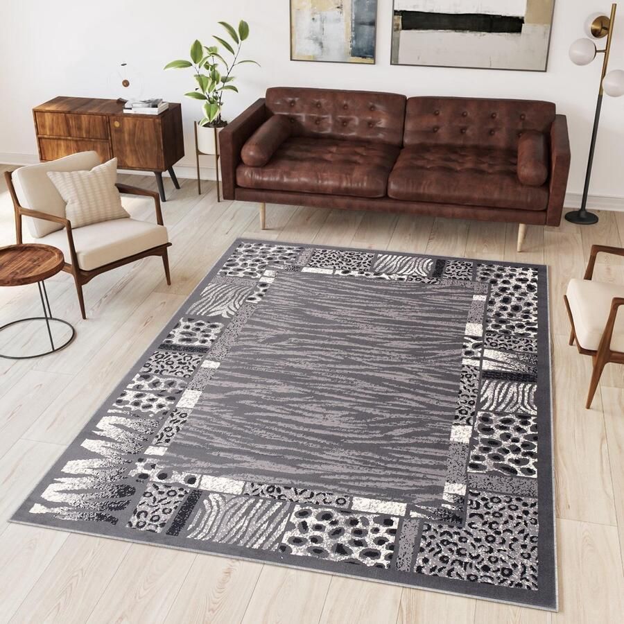 Tapiso Dream Vloerkleed Grijs Tijger Modern Woonkamer Tapijt Maat- 120x170