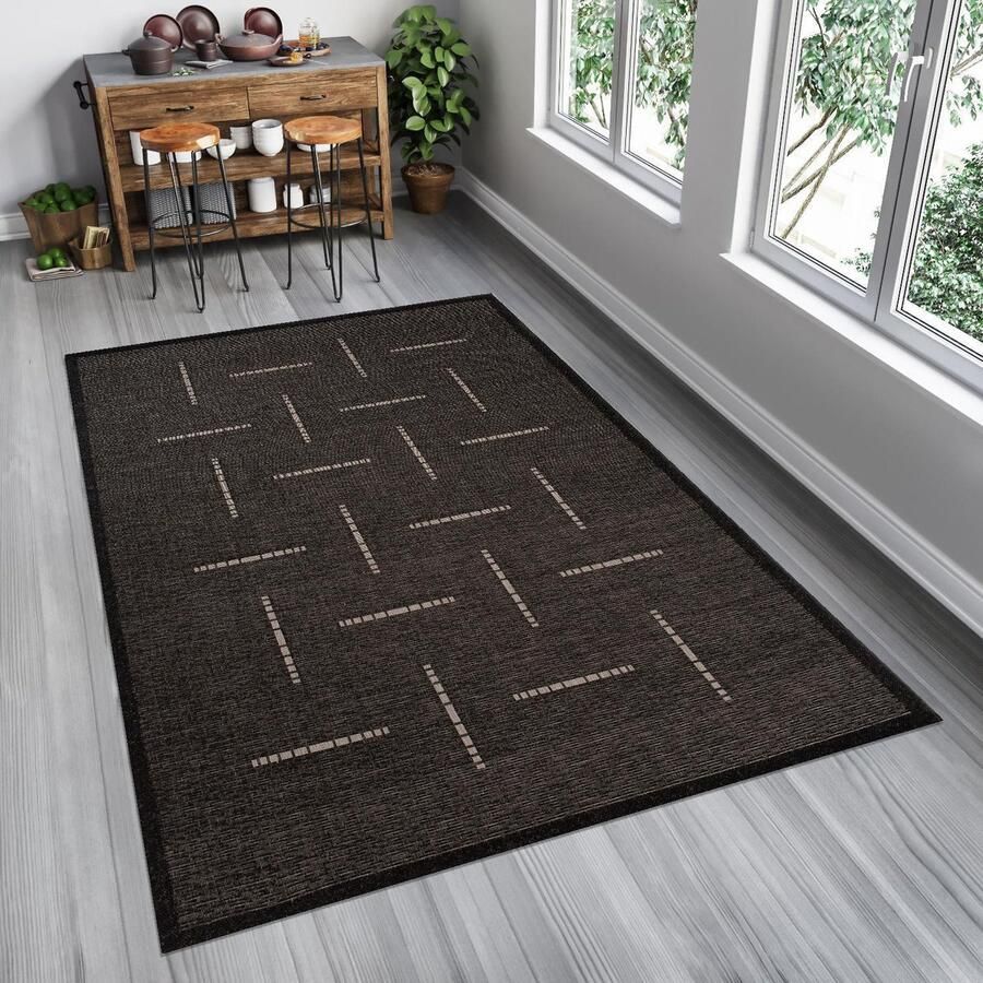 Tapiso Floorlux Vloerkleed Tapijt Antraciet Silver Kleed Maat– 120x170