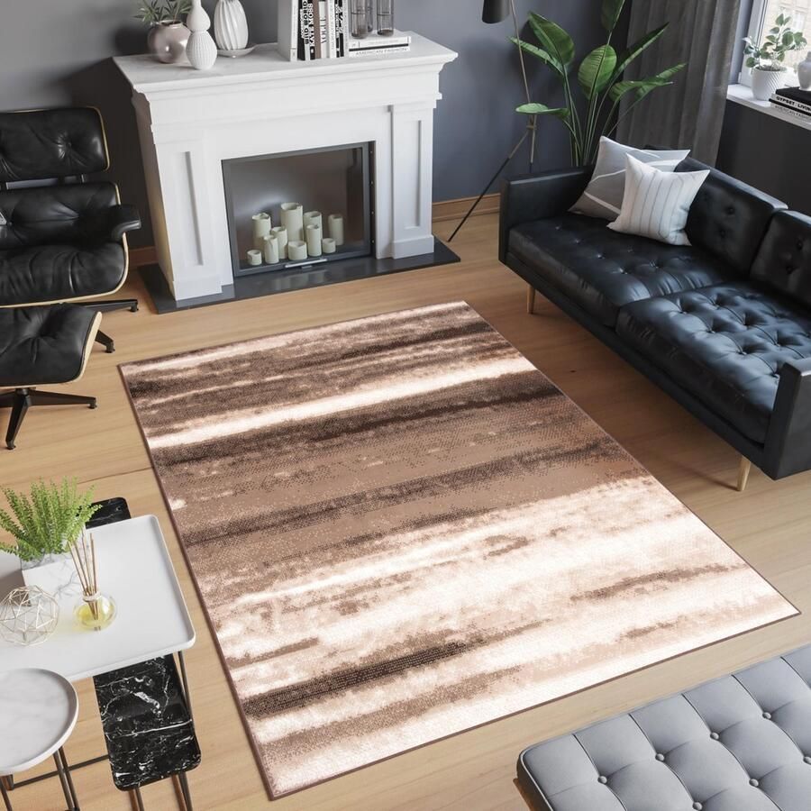 Tapiso Laila Vloerkleed Bruin Beige Modern Woonkamer Tapijten Maat- 120x170