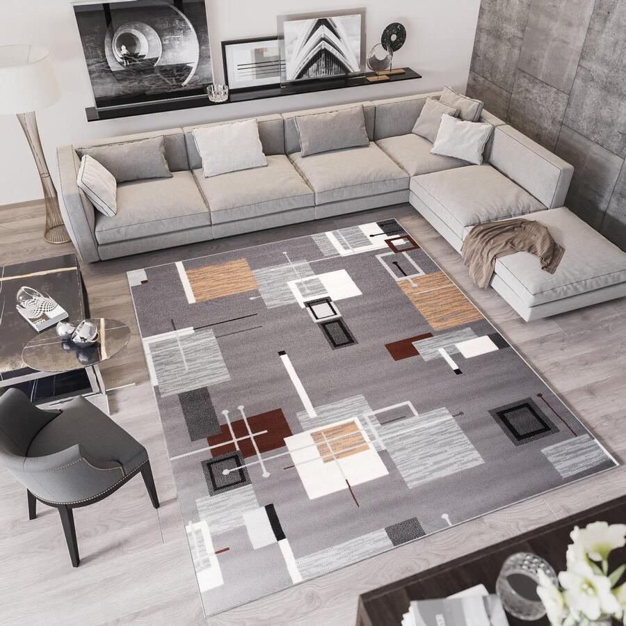 Tapiso Laila Vloerkleed Grijs Wit Beige Woonkamer Tapijt Maat- 140x190