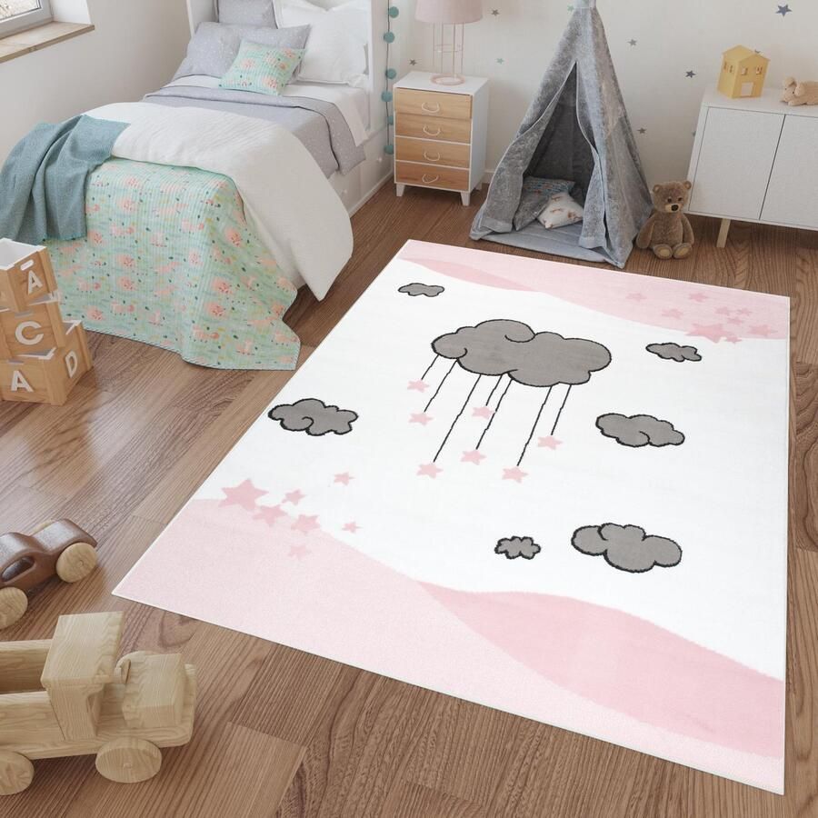 Tapiso Luna Kids Vloerkleed Speelkleed Kinderkamer Roze Kindertapijt Maat- 120x170