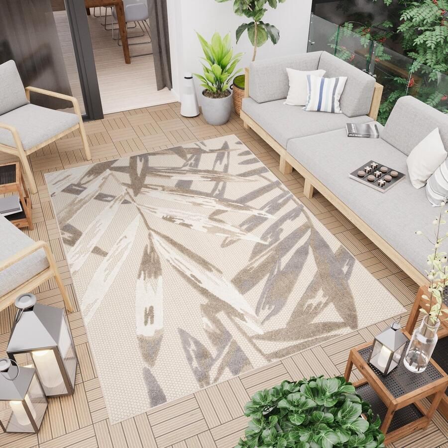 Tapiso Patio Buitenkleed Tuintapijt Outdoor Buiten Vloerkleed Maat- 140x200