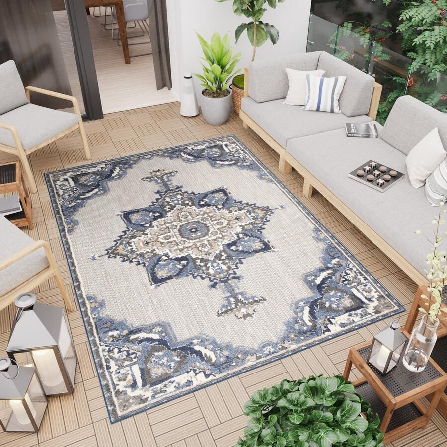 Tapiso Patio Buitenkleed Tuintapijt Vloerkleed Modern Outdoor Maat- 140x200