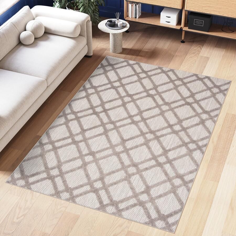 Tapiso Patio Indoor Tapijt Buitenkleed Grijs Buiten Tuintapijt Outdoor Modern Maat- 80x150