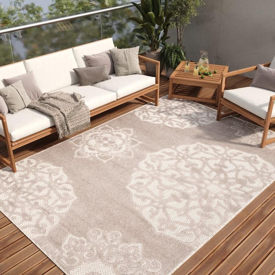 Tapiso Patio Indoor Tapijt Buitenkleed Grijs Tuintapijt Outdoor Modern Maat- 240x330