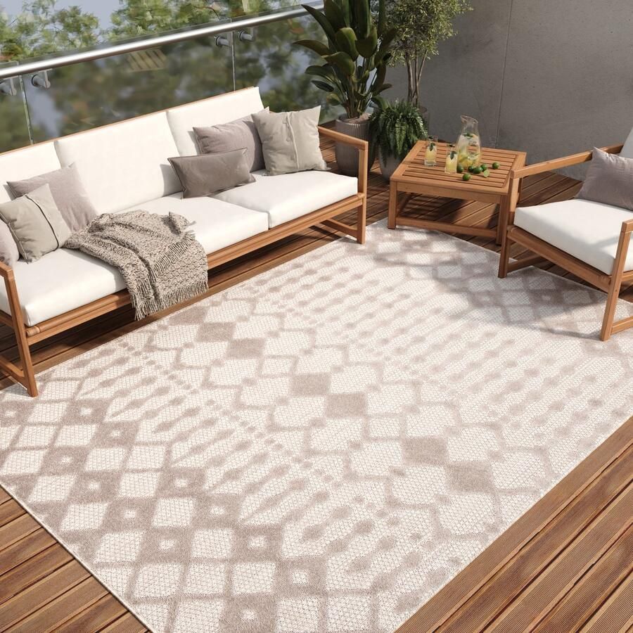 Tapiso Patio Indoor Tapijt Buitenkleed Outdoor Tuintapijt Vloerkleed Buiten Maat- 160x220