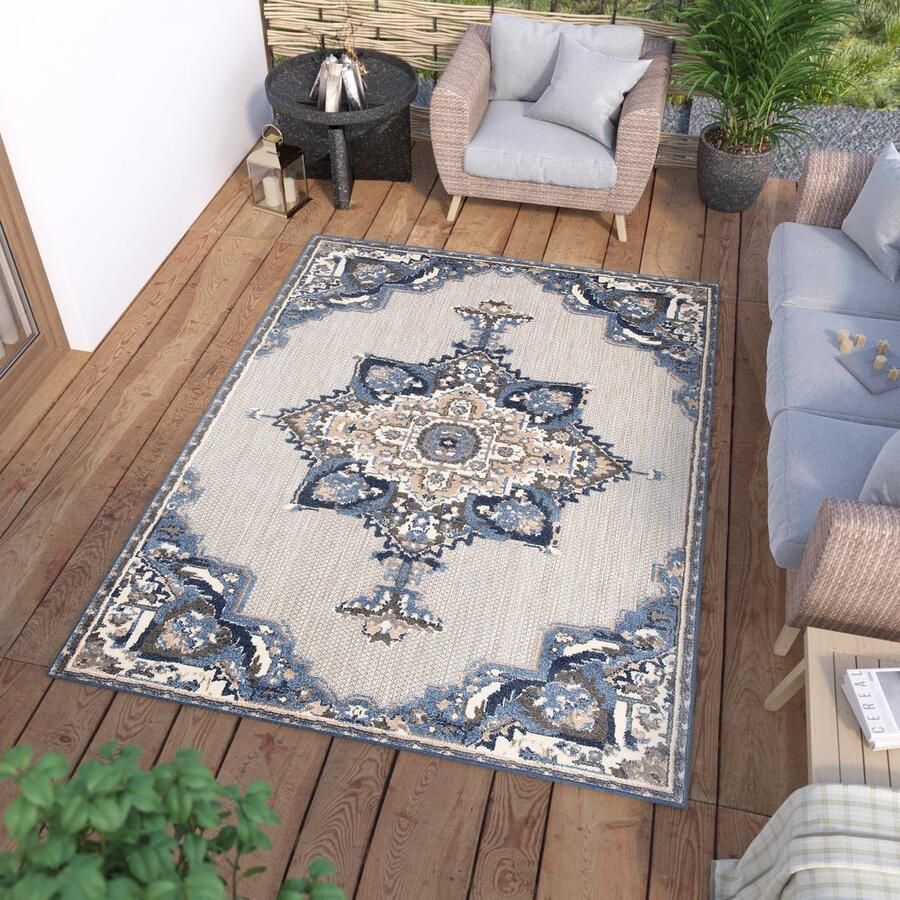 Tapiso Patio Indoor Tapijt Buitenkleed Tuintapijt Vloerkleed Modern Outdoor Maat- 200x300