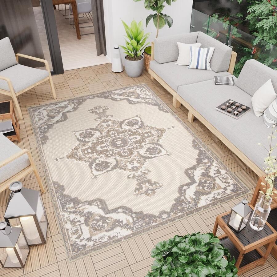 Tapiso Patio Indoor Tapijt Buitenkleed Tuintapijt Vloerkleed Outdoor Modern Maat- 140x200
