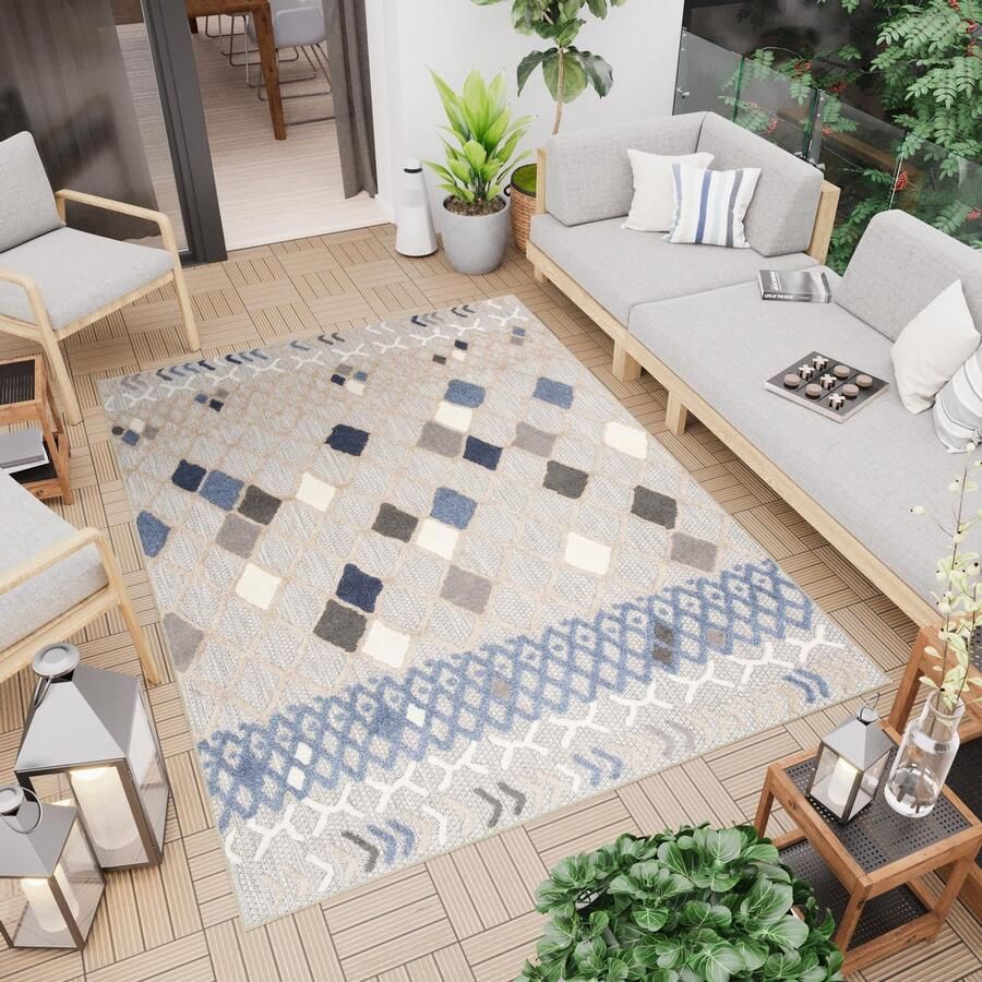 Tapiso Patio Indoor Tapijt Buitenkleed Vloerkleed Tuintapijt Outdoor Buiten Maat- 120x170
