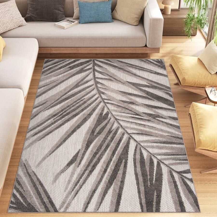 Tapiso Patio Indoor Tapijt Grijs Tuintapijt Buiten Buitenkleed Outdoor Modern Maat- 160x220 - Foto 2