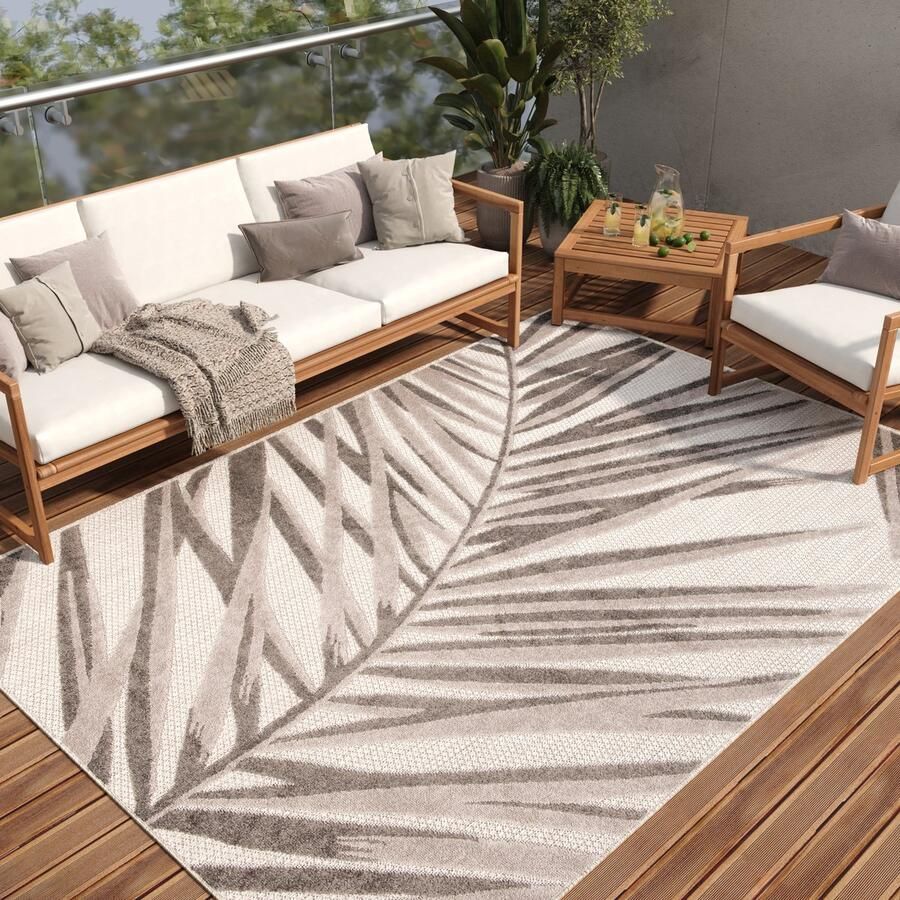 Tapiso Patio Indoor Tapijt Grijs Tuintapijt Buiten Buitenkleed Outdoor Modern Maat- 120x170 - Foto 2