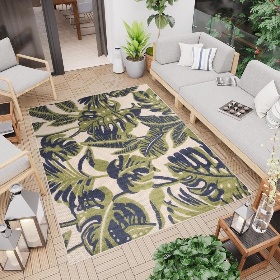 Tapiso Patio Indoor Tapijt Groen Tuintapijt Buitenkleed Buiten Outdoor Modern Maat- 140x200