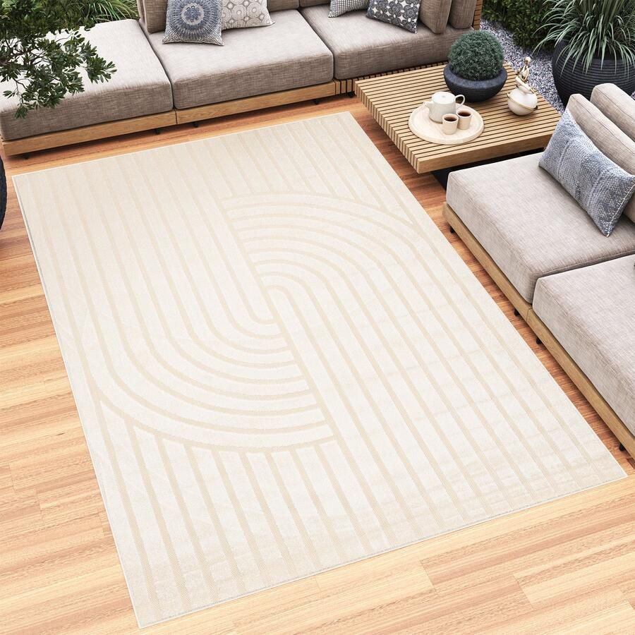 Tapiso Patio Vloerkleed Tuintapijt Outdoor Beige Buitenkleed Kleed Maat- 200x300 - Foto 3