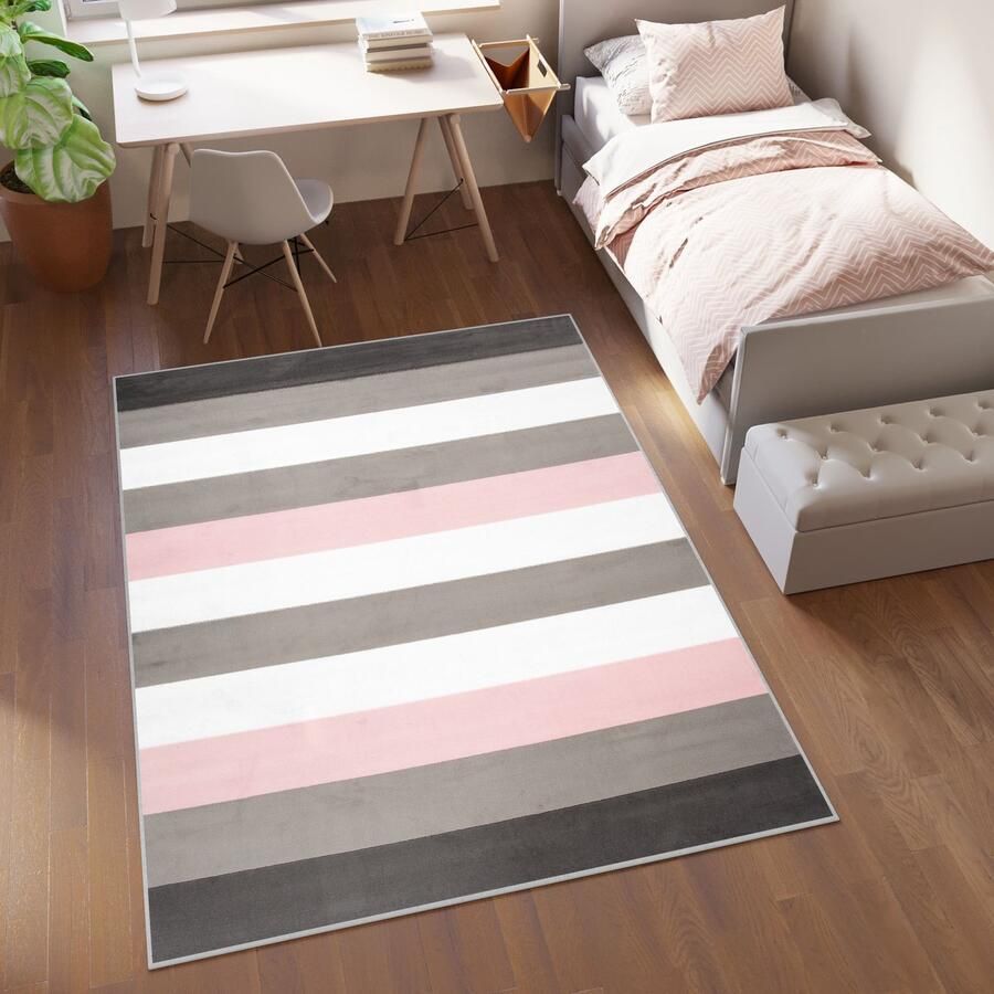 Tapiso Pinky Vloerkleed Woonkamer Speeltapijt Kinderkamer Tapijt Maat- 120x170