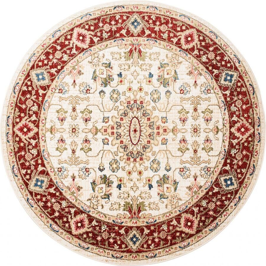 Tapiso Rivoli Vloerkleed Rond Beige Tapijt Maat- 100x100