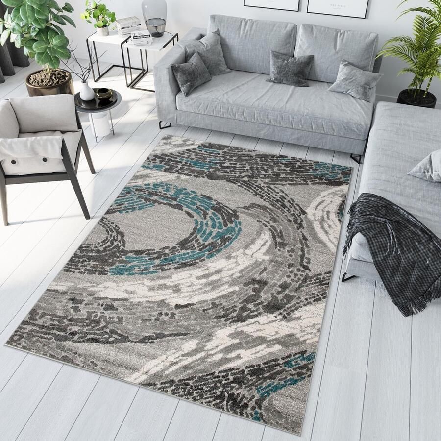 Tapiso Sari Vloerkleed Woonkamer Abstract Tapijt Grijs Maat- 160x220