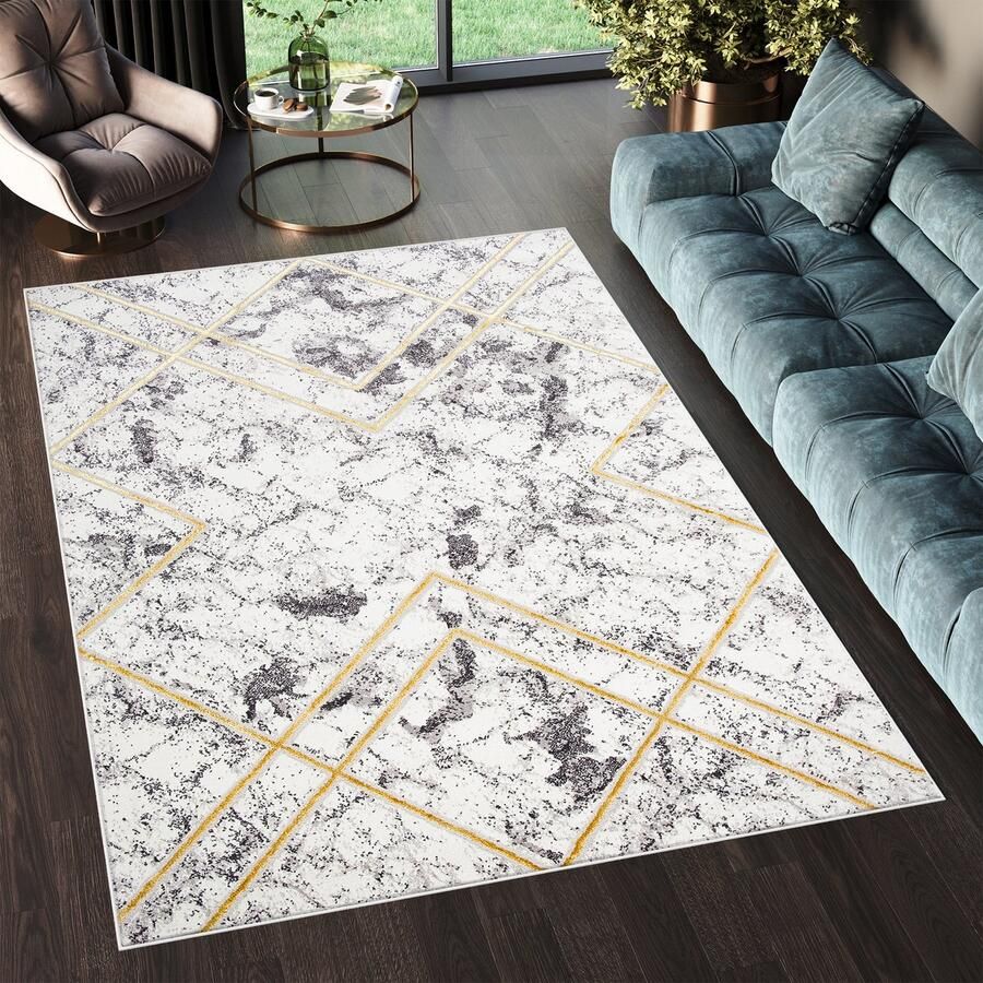 Tapiso Shine Vloerkleed Grijs Tapijt Abstract Modern Maat- 250x350