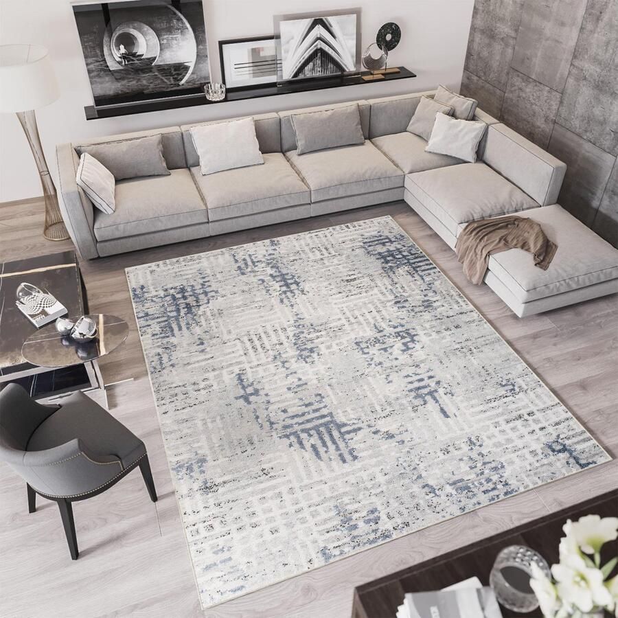 Tapiso Troya Vloerkleed Woonkamer Slaapkamer Licht Creme Design Eyecatcher Interieur Woonsfeer Modern Trendy Duurzaam Hoogwaardig Tapijt Maat 140x200