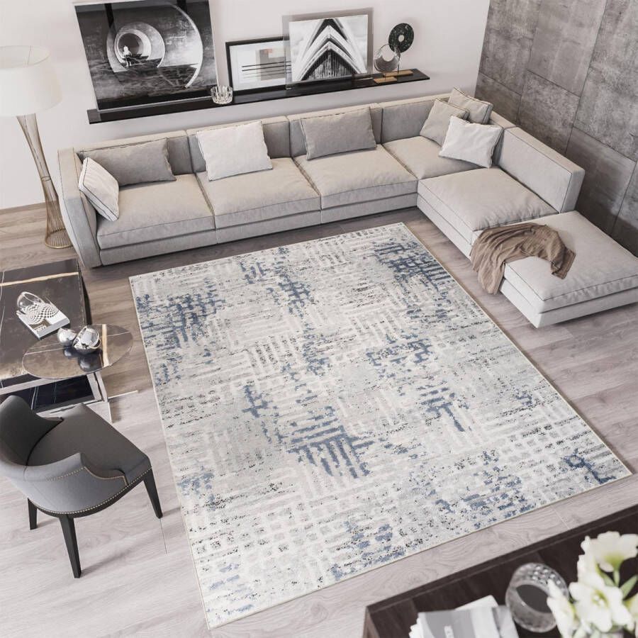 Tapiso Troya Vloerkleed Woonkamer Slaapkamer Licht Creme Design Eyecatcher Interieur Woonsfeer Modern Trendy Duurzaam Hoogwaardig Tapijt Maat 160x220