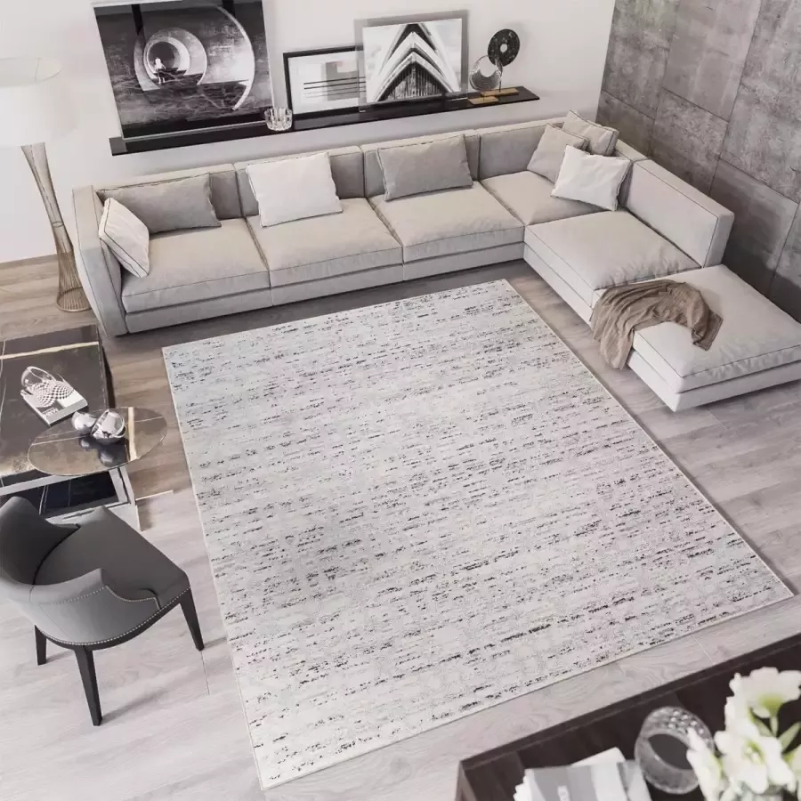 Tapiso Troya Vloerkleed Woonkamer Slaapkamer Licht Stijlvol Design Eyecatcher Interieur Woonsfeer Modern Trendy Duurzaam Hoogwaardig Tapijt Maat 60x100