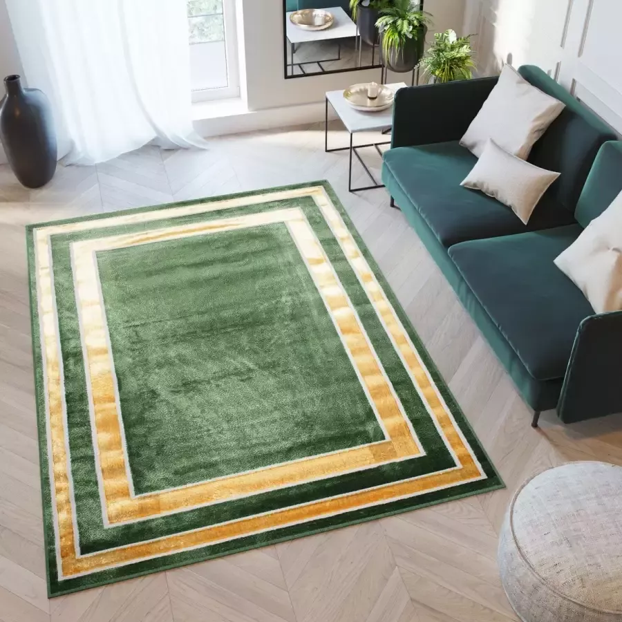Tapiso Turmalin Vloerkleed Groen Laagpolig Karpet Tapijt Maat- 300x400